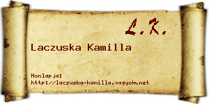 Laczuska Kamilla névjegykártya